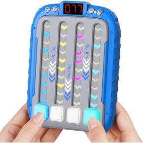 آلة ألعاب الإيقاع مع الموسيقى والضوء ، لعبة ألغاز ميدان ، لعبة Press Push Fast Press ، لعبة Fidget للأطفال الذين تتراوح أعمارهم بين 3 و 16 عامًا ، تعمل بطارية AA