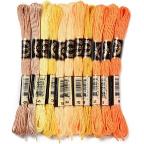 11 skeins 96 ياردة 6 درجات التدرج المتدرج خيط خيط أصفر طاقم الصداقة أساور الصداقة متنوعة عبر غرزة خيوط الخيط الجزء الأكبر لصنع المجوهر