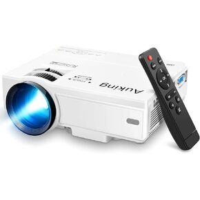 AuKing Projector, 2024 Upgraded Auto-focus Projector, Full HD 1080P Home Theater Video Projector, Compatible with HDMI/USB/AV/Smartphone/TV Box/Laptop