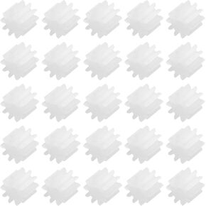 MECCANIXITY 25Pcs Plastic Gears 10 Teeth Plastic Shaft Gears Model 102AA Reduction Gear for RC Car Model DIY Robot,White Module 0.5
