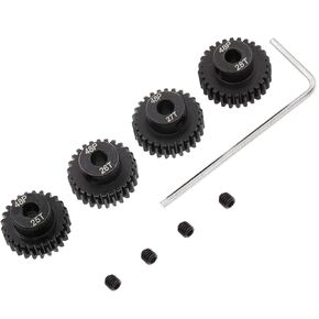 4pcs Metal Steel 48p Pinion Gear Sets 25T 26t 27t 28t Fit 3.175mm RC Motor Gears متوافق مع Arrma Hpi Kyosho Losi Axial Traxxas Tamiya Associated 1/10 RC Car Monster Truck Truck