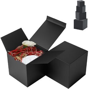 Offizon 100 Pcs Small White Gift Boxes, Assorted Sizes White Boxes Bulk for Gifts, 2.75/3/3.5/4in Cardboard Box with Lid (4 Sizes)