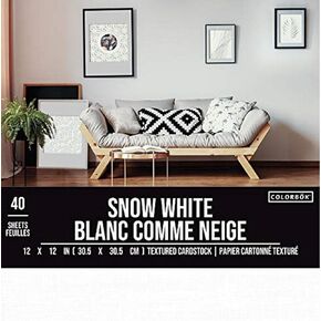ColorBok 61170C Textured Cardstock Paper Pad Snow White, 12" x 12"