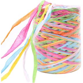 6 Ply Colored Raffia Paper Ribbon 262 Feet Raffia Paper Packaging Ribbons Decorative Craft String Twine for Gift Wrapping DIY Decoration