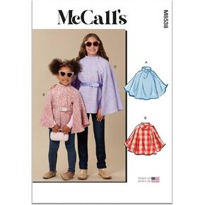 MCCALL'S M8538HH COPS Long Sleeve Capes Packet ، رمز التصميم M8538 ، الأحجام 3-4-5-6