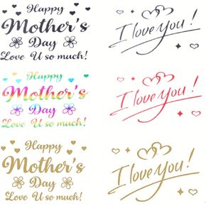 12PCS Mothers Day BOBO Balloon Stickers, Happy Mother's Day Balloons Letter Labels, Mom Gift DIY Sticker, for Wall Window Box Parties Supplies Home Decor