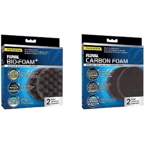 Fluval FX4/FX5/FX6 Aquarium Filter Media Bundle, Bio-Foam and Carbon Foam, Replacement Filter Media
