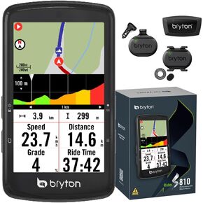 Bryton Rider S800 3.4 بوصة شاشة ملونة تعمل باللمس ونظام تحديد المواقع للدراجة/كمبيوتر ركوب الدراجات غير متصل خريطة الولايات المتحدة الأمريكية/كاليفورنيا مع نظام ملاحة