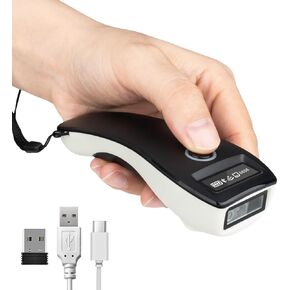 Wireless Barcode Scanner 1D 2D QR Bluetooth 2.4G USB Portable Scanner for Inventory, Warehouses, Supermarkets