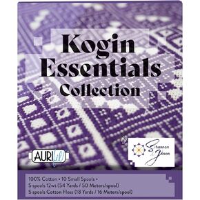 Aurifil USA Kogin Essentials بواسطة Shannon و Jason 12wt Floss 5 Small Robools Thread Set ، ألوان متنوعة