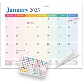 2025 Magnetic Calendar for Fridge Calendar 2025-26 From Jan.2025 - Jun.2026 12×10 Inch 18 Monthly Refrigerator Magnets Paper Planner for Family Office Classroom