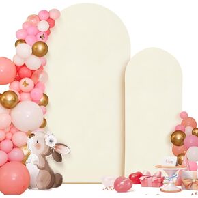 غطاء قوس الزفاف 7.2 قدمًا ، 6 أقدام ، غطاء قوس الحفلات المرنة جولة أعلى خلفية أغلفة لحفل عيد ميلاد حفل زفاف الطفل دش دخن أبيض in Kuwait