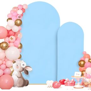 Wedding Arch Cover 7.2FT, 6FT, Elastic Party Arch Cover Round Top Backdrop Stand Covers for Wedding Birthday Party Baby Shower Banquet Decoration White