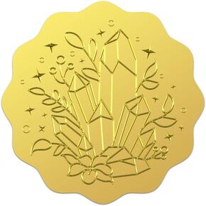 Wadorn 100pcs 2 '' 'Crystal Gold Gold Minvelope Seals ملصقات ، ملصقات ختمات رقائق مقصورة مستديرة.