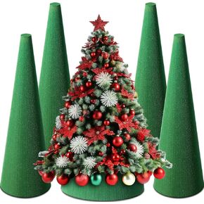 Ferraycle 4 Pack Floral Foam Tree Carnes لعيد الميلاد DIY Craft Dry Foam Foam Block 12.6 × 3.9 بوصة