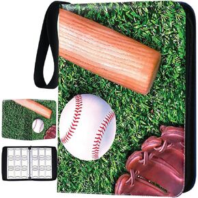 Baseball Card Binder with 900 Pockets, Waterproof Leather Cover, 50 Pages, 3 Rings, 13 in Length