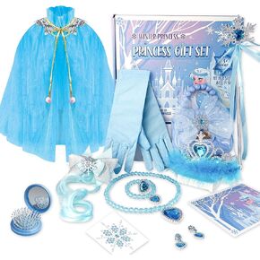 Princess Dress Up Toys Princess Thart Up Cloths ، 11pcs Princess Cape مع التاج ، فساتين الأميرة لفتاة 3-6 هدية عيد ميلاد - هدية عيد الحب المثالية