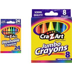 CRA-Z-Art Crayons القابلة للغسل ، 24 Count & Jumbo Crayons ، 8 Count