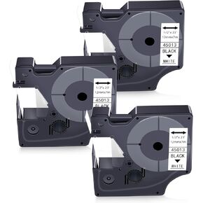شريط التسمية Dymo D1: Dymo 45013 A45013 TABE TAPE أسود على الأبيض ، 1/2 "× 23 'Dymo Label Manager 160 Tape Tape متوافق مع Dymo LabelManager 160 420p 210d 280 360d PNP Maker ، 3 Pack