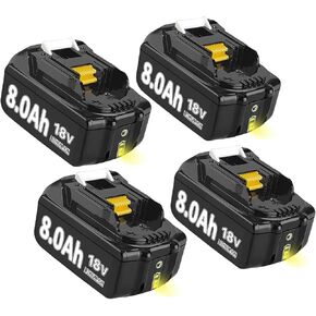 Upgarded 2Packs 8.0Ah Lithium Replacement for BL1860 Makita 18V Battery and DC18RC Charger Compatible with BL1860 BL1850 BL1845 BL1840 BL1830 BL1820 BL1815 LXT400 194204-1 18 Volt Cordless Power Tools