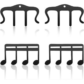 4 PCS Metal Music Book Clip Page Moleder Clime ، حامل كتاب البيانو الأسود ، مقطع حامل موسيقى البيانو ، مقطع كتاب موسيقى البيانو ، حامل صفحة الموسيقى ، مقاطع ورقة موسيقى للوحة المفاتيح ، البيانو ، المواقف
