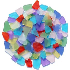 Sea Glass for Crafts - 14oz Colorful Frosted Seaglass Pieces - Vase Filler and Aquarium Ornament, DIY Craft Supplies for Art, Beach Weddings, and Home Decor
