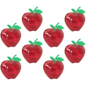 حاوية ريد لصالح حاوية 8pcs التفاح البلاستيكي التفاح الأحمر التفاح الحاوية صناديق حلوى التفاف صندوق زخارف زخارف قابلة للملء لزخارف الشجرة حفل زفاف