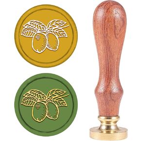 CRASPIRE WAX SEAL SEAL LEMON عتيقة الختم ختم ختم الفاكهة الرجعية 25 ملم قابلة للإزالة من النحاس المقبض الخشبي للمغلفات دعوات حزم النبيذ بطاقات المعايدة