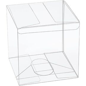 صناديق هدايا Ezek Clear 4 "× 4" × 4 "مكعب التعبئة الشفافة للملحقات الحلي المجوهر