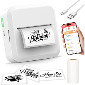 HuiJuKeJi Label Maker Machine with 50 * 30mm Tape,S2 Portable Bluetooth Mini Label Printer Maker with Personalize Templates,Inkless Thermal Sticker Printer for Home/Office/Business/Organization