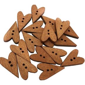 100 pcs 2 ثقوب الحب أزرار القلب للأزرار
