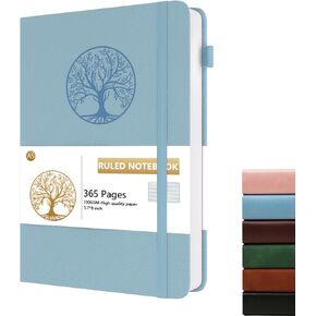 تم تصطف مجلة دفتر المجلات ، A5 365 Pages ، وحكم الكلية 100GSM المجلات السميكة للكتابة ، ومجلة جلدية غلاف مع فرقة مرنة للنساء على العمل ، والأعمال ، والمدرسة والسفر