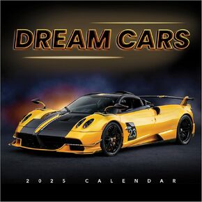 TF PUBLISHING 2025 Dream Cars Wall Calendar | Large Grids for Appointments and Scheduling | Vertical Monthly Wall Calendar 2025 | Home and Office Organization | Premium Gloss Paper | 12"x12"