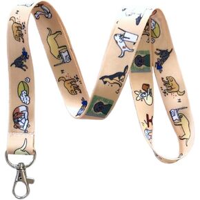 Bad Dogs Print Lanyard Key Chain حامل شارة الشارة
