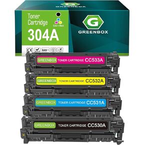 Greenbox Reductured 304a Toner Cartridge استبدال HP 304A CC530A لـ CP2025DN CM2320N CM2320NF CM2320FXI MFP MF8580CDW MF8350CDN MF8380CDW MF726CDW