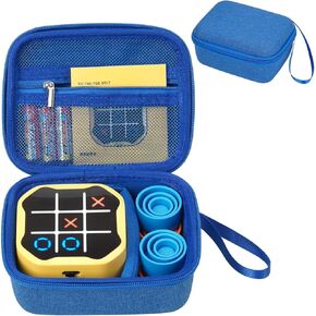MGZNMTY CASE TRAVEL CASE متوافقة مع GIIKER TIC TAC TOE TOE TOE BOLT Electronic ، 3-in-1 ، صندوق ألعاب ألغاز ألغاز محمولة للطفل للأطفال (حالة فقط) (Blue) (Blue)
