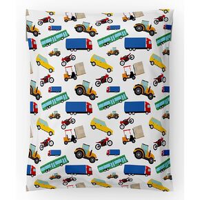 Cars Trucks 10x13 Poly Mailers for Kids Clothes - Large Mailing Bags, 50 Pack