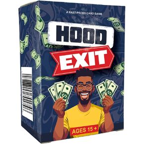 يعرض Hood Charades لعبة Hood Exit Card - Stack Your Cash و Block Rivals و Get Big Mama - لعبة البطاقات الاستراتيجية ممتعة وتلتقط الحياة الحقيقية للتجمعات وليالي الحفلات