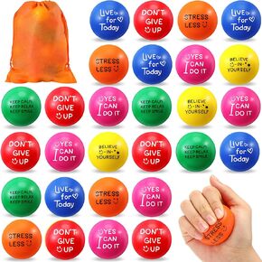 Hydren 60 PCs كرات الإجهاد التحفيزية 1.97 بوصة ملهمة الإجهاد التغذية الكرة باليدين كرات تشجيع كرات الرغوة الملونة القلق كرات صغيرة مع اقتباسات للبالغين المراهقين