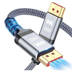 8K DisplayPort Cable 1.4, [VESA Certified] 8K 4K DP Cable 3.3ft, Display Port Cable [8K@60Hz, 4K@144Hz, 2K@240Hz, 32.4Gbps], High Refresh Rate for Gaming Monitor, HBR3, HDR (3.3 Feet)