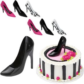 Black High Heel Shoe Toinment Cake Topper with 6 Mini Watilettos