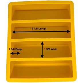 PEN KIT MALL - 4 Cavity Oversized Yellow Silicone Pen Blank Resin Casting Mold 1 3/8 Wide x 5 1/8 Long x 1.38 Deep