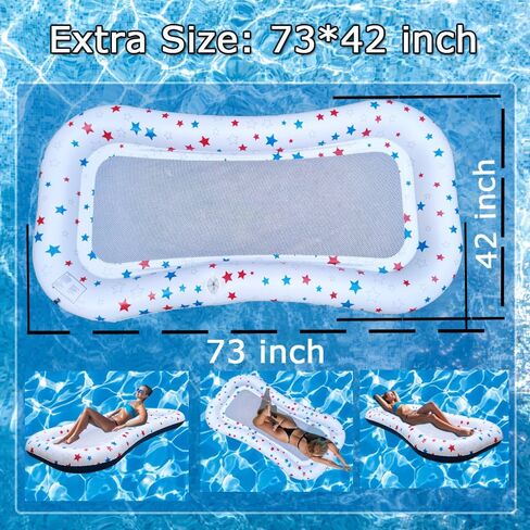 Pool Float Lounge Extra-Large Cooling Mesh Inflatable Raft with Cup Holder Ultra-Comfort Cooling Floating Lounger for Adults Beach Pool Lake Parties Summer Relaxation Essential in Kuwait