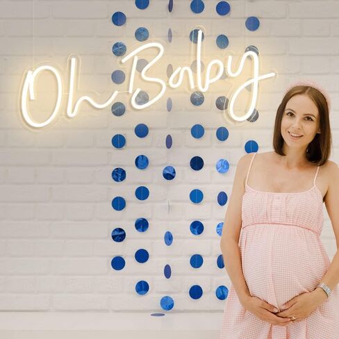 DIVATLA Oh Baby Neon Sign for Baby Shower Decorations, Gender Reveal, Oh Baby Led Sign for Backdrop & Wall Decor, Photo Prop, Gif for Baby New Parents, 24"X12" Warm White in Saudi Arabia
