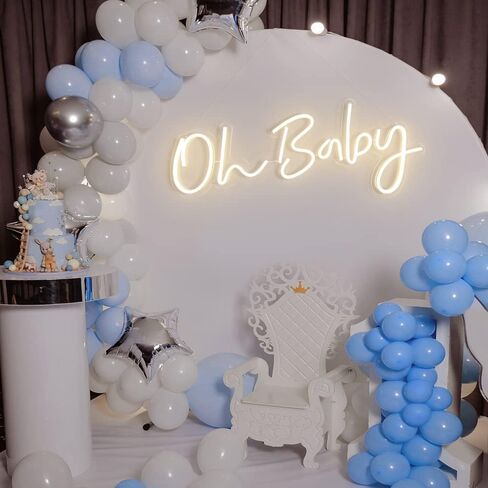 DIVATLA Oh Baby Neon Sign for Baby Shower Decorations, Gender Reveal, Oh Baby Led Sign for Backdrop & Wall Decor, Photo Prop, Gif for Baby New Parents, 24"X12" Warm White in Saudi Arabia