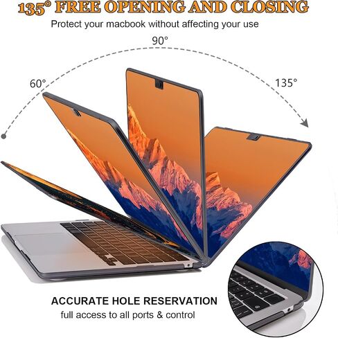 for MacBook Air 13.6 inch Case M4 2025 2024 2023 2022 Release A3113 A2681 A3240 Cover, Anti-Scratch Printed Pattern Plastic Hard Shell Case for Mac M3 M2 Air 13-inch, Autumn Mountains in Kuwait