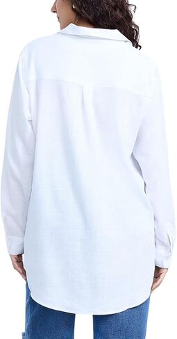 Motherhood Maternity Women's Button Down Poplin Long Sleeve Pregnancy Shirt in Kuwait