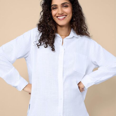 Motherhood Maternity Women's Button Down Poplin Long Sleeve Pregnancy Shirt in Kuwait