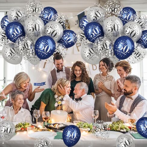 زخارف عيد ميلاد الخمسين للنساء ، حزمة من 15 بالونات عيد ميلاد سعيد ال 50 in Kuwait