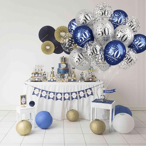زخارف عيد ميلاد الخمسين للنساء ، حزمة من 15 بالونات عيد ميلاد سعيد ال 50 in Kuwait